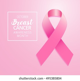 Breast Cancer Awareness Ribbon Background. Vector illustration EPS 10