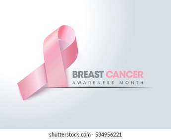 Breast Cancer Awareness Ribbon Background. Vector illustration