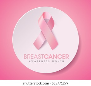 Breast Cancer Awareness Ribbon Background. Vector illustration