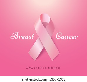 Breast Cancer Awareness Ribbon Background. Vector illustration