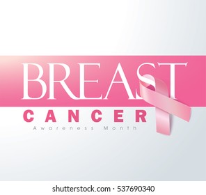 Breast Cancer Awareness Ribbon Background. Vector illustration