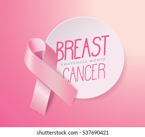 Breast Cancer Awareness Ribbon Background. Vector illustration