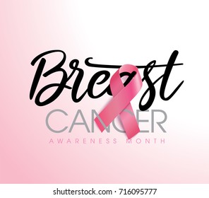 Breast Cancer Awareness Ribbon Background. Vector illustration