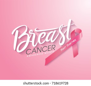 Breast Cancer Awareness Ribbon Background. Vector illustration