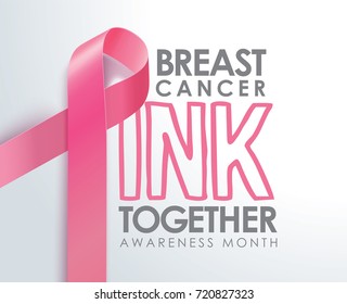 Breast Cancer Awareness Ribbon Background. Vector illustration