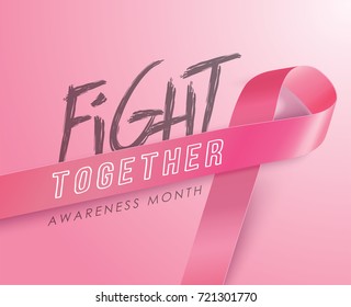 Breast Cancer Awareness Ribbon Background. Vector illustration