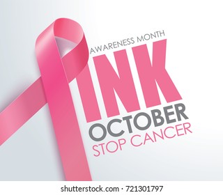 Breast Cancer Awareness Ribbon Background. Vector illustration