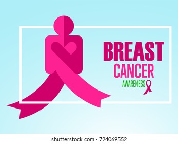 Breast Cancer Awareness Ribbon Background. Stylization of a pink ribbon. Vector illustration