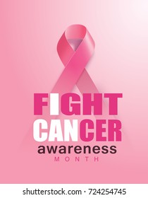 Breast Cancer Awareness Ribbon Background. Vector illustration
