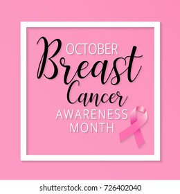 Breast Cancer Awareness Ribbon Background. Vector illustration EPS 10