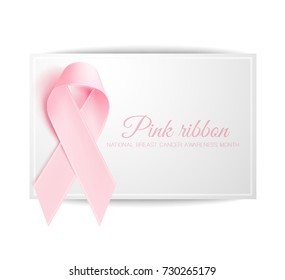 Breast Cancer Awareness Ribbon Background. Pink Ribbon. Vector illustration