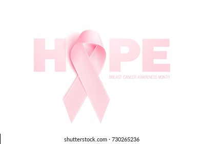 Breast Cancer Awareness Ribbon Background. Pink Ribbon. Vector illustration