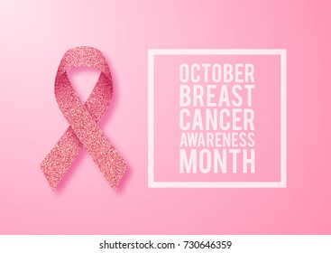 Breast Cancer Awareness Ribbon Background. Vector illustration EPS 10