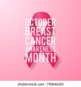 Breast Cancer Awareness Ribbon Background. Vector illustration EPS 10