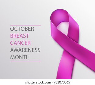 Breast Cancer Awareness Ribbon Background. Vector illustration
