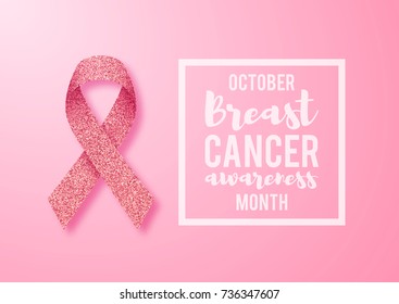 Breast Cancer Awareness Ribbon Background. Vector illustration EPS 10