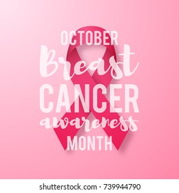 Breast Cancer Awareness Ribbon Background. Vector illustration EPS 10