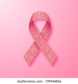 Breast Cancer Awareness Ribbon Background. Vector illustration EPS 10