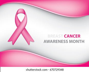 Breast Cancer Awareness Ribbon Background.Vector illustration.