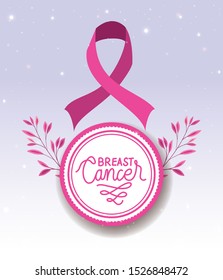 Breast Cancer Awareness ribbon campaign vector illustration design