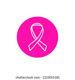 Breast Cancer Awareness Ribbon Doodle Icon