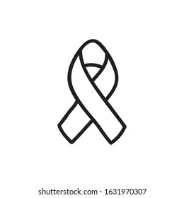 breast cancer awareness ribbon doodle icon, vector illustration