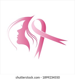 Breast Cancer Awareness Ribbon icon Vector illustration design template 