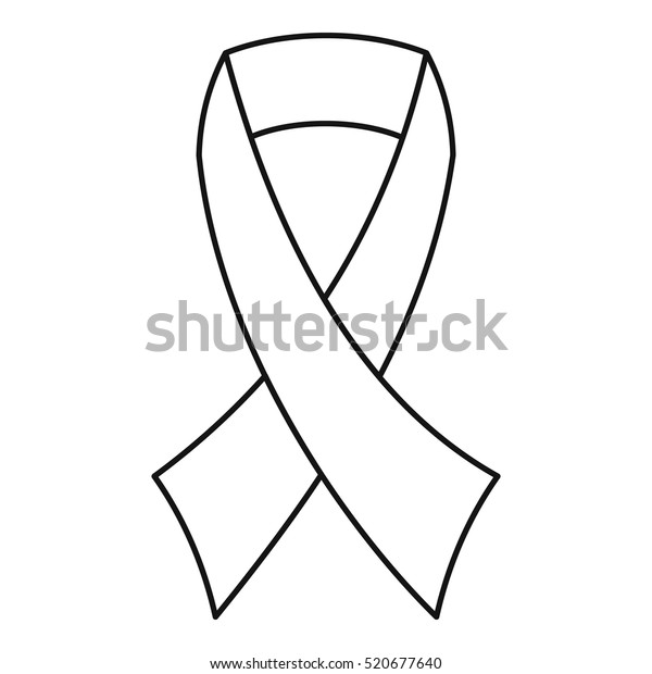 Breast Cancer Awareness Ribbon Icon Outline Stock Vector (Royalty Free ...