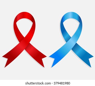 Breast Cancer Awareness Ribbon Isolate Background Vector Illustration