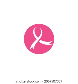Breast cancer awareness ribbon logo vector template