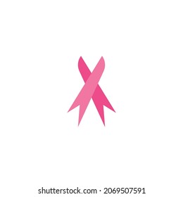 Breast cancer awareness ribbon logo vector template