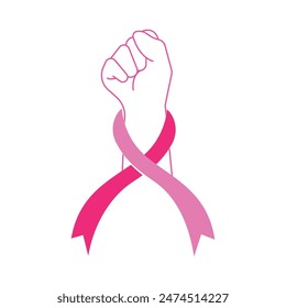 Breast cancer awareness, ribbon logo icon vector template