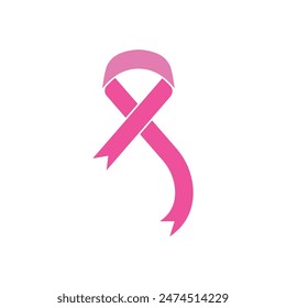 Breast cancer awareness, ribbon logo icon vector template