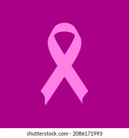 breast cancer awareness ribbon on a purple background