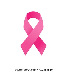 Breast cancer awareness ribbon on white background. Vector illustration