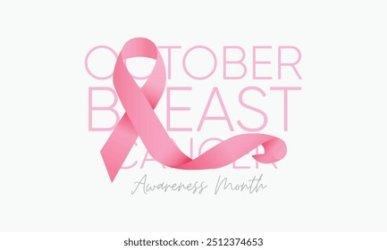 breast cancer awareness ribbon. pink breast cancer realistic ribbon. breast cancer banner