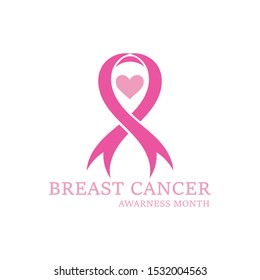 Breast cancer awareness ribbon postCard or brochure