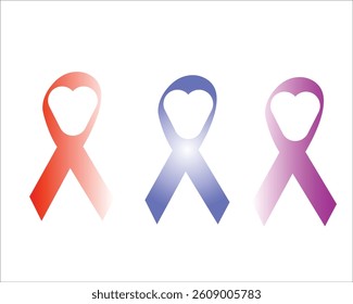 breast cancer awareness ribbon In the shape of a heart