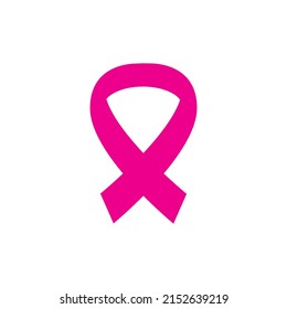Breast Cancer Awareness Ribbon Simple Clip Art Vector Illustration