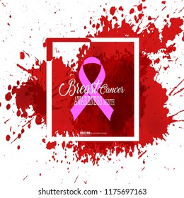Breast Cancer Awareness Ribbon. Vector design and illustration.