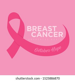 Breast Cancer Awareness Ribbon. Vector design and illustration