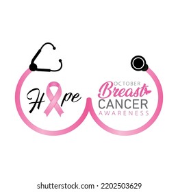 Breast Cancer Awareness Ribbon. Vector design and illustration 15