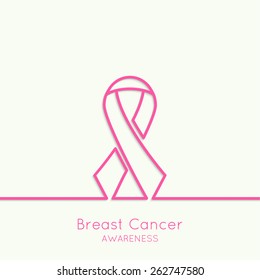 Breast Cancer Awareness Ribbon. vector icons. 