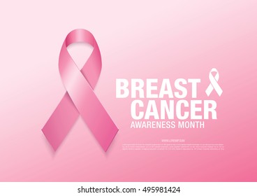 Breast cancer awareness ribbon. Vector illustration