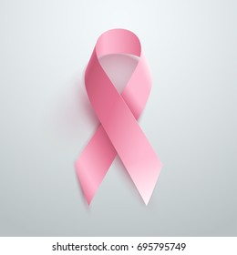 Breast Cancer Awareness Ribbon. Vector design and illustration.