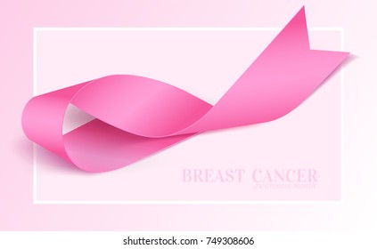 Breast Cancer Awareness Ribbon. Vector illustration.