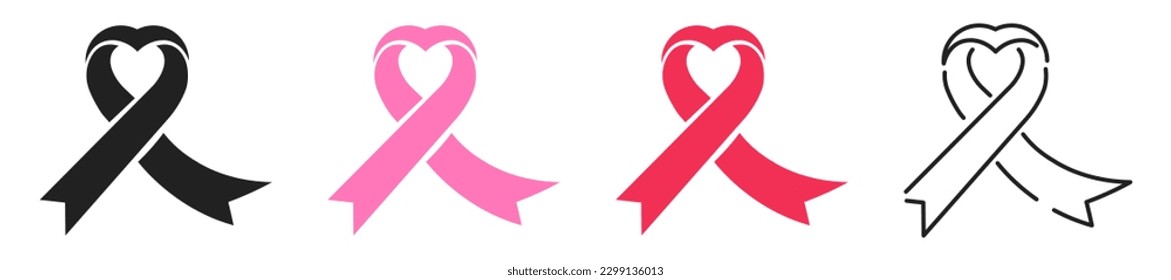 Breast cancer awareness ribbon. Women cancer awareness symbol.Vector illustration.