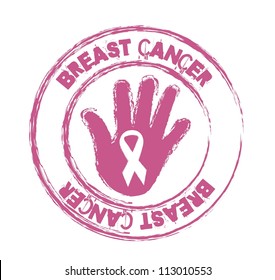 breast cancer awareness ribbons, seal. vector illustration