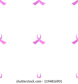 Breast cancer awareness seamless pattern of pink ribbon on white background. Breast Cancer October Awareness Month Campaign Background with ribbon symbol