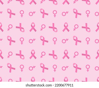 Breast cancer awareness seamless pattern background. design. Vector. Illustration.